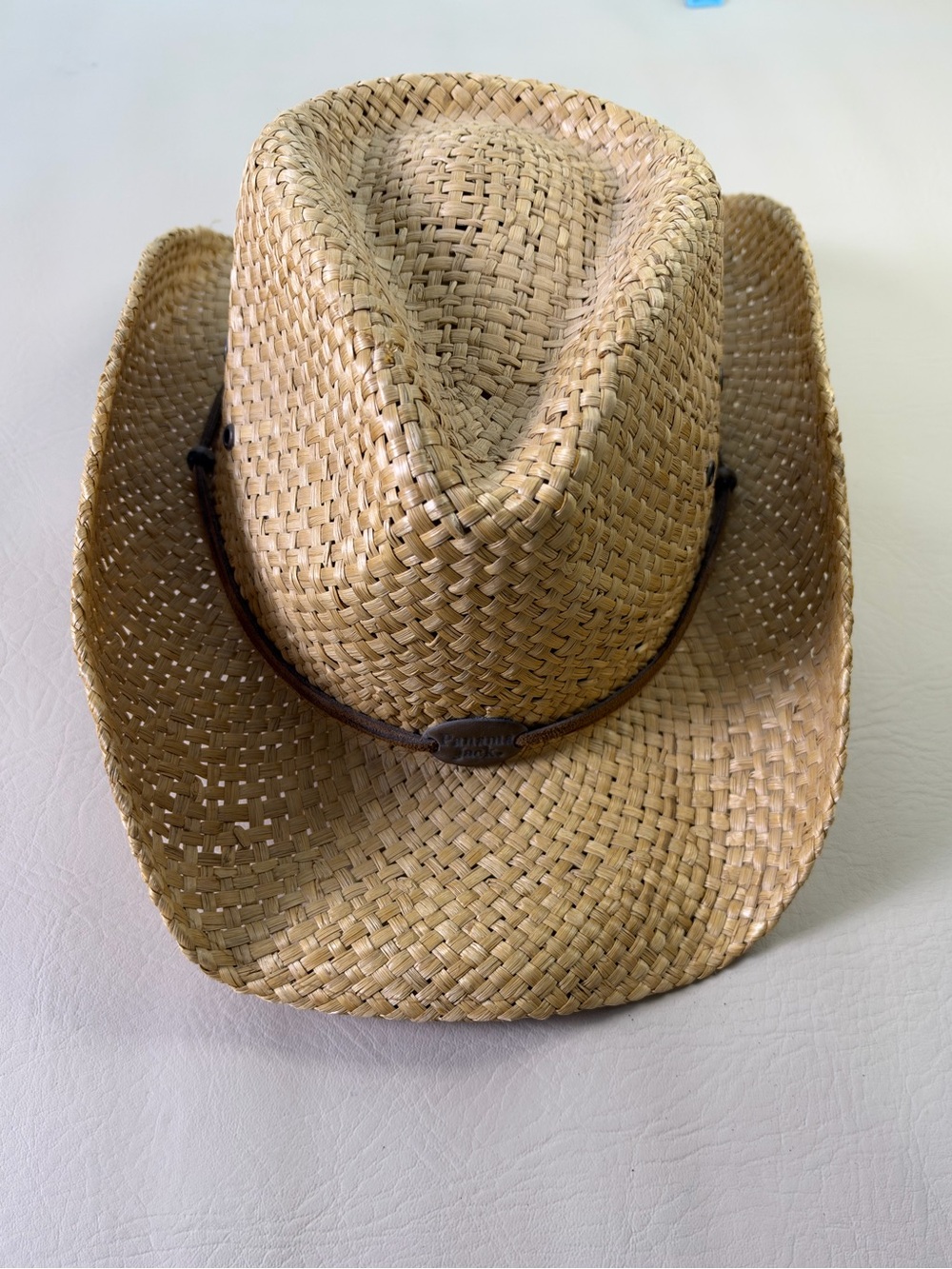 Panama Jack Straw Cowboy Hat leather Band OSFA Tan